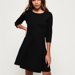 Superdry Black textured “Riley Dress” Size 4